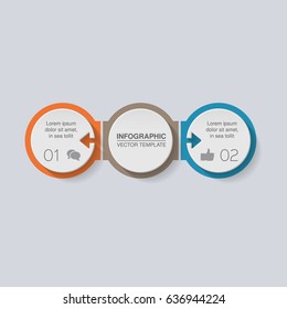 Vector infographic template for diagram, graph, presentation, chart, business concept with 2 options.