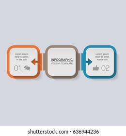 Vector infographic template for diagram, graph, presentation, chart, business concept with 2 options.