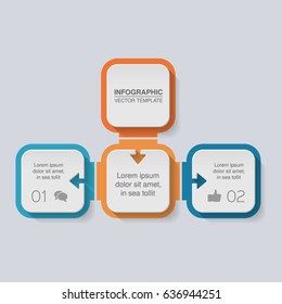 Vector infographic template for diagram, graph, presentation, chart, business concept with 2 options.