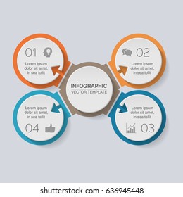 Vector infographic template for diagram, graph, presentation, chart, business concept with 4 options.