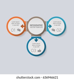 Vector infographic template for diagram, graph, presentation, chart, business concept with 3 options.