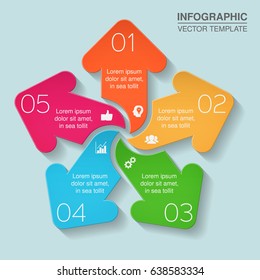 Vector infographic template for diagram, graph, presentation, chart, business concept with 5 options.