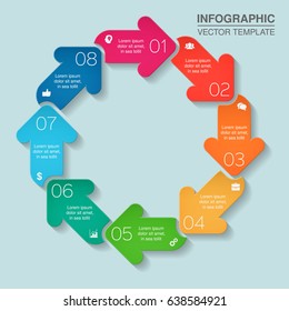 Vector infographic template for diagram, graph, presentation, chart, business concept with 8 options.