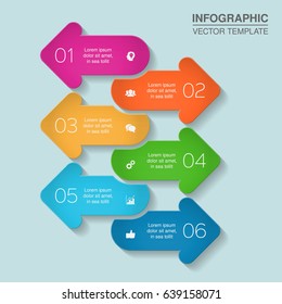 Vector infographic template for diagram, graph, presentation, chart, business concept with 6 options.