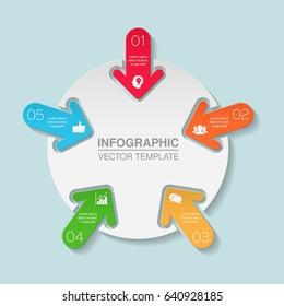 Vector infographic template for diagram, graph, presentation, chart, business concept with 5 options.