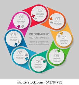 Vector infographic template for diagram, graph, presentation, chart, business concept with 8 options.