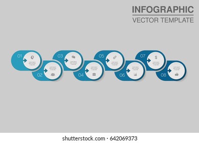 Vector infographic template for diagram, graph, presentation, chart, business concept with 8 options.