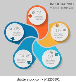 Vector infographic template for diagram, graph, presentation, chart, business concept with 5 options.