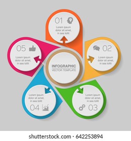 Vector infographic template for diagram, graph, presentation, chart, business concept with 5 options.