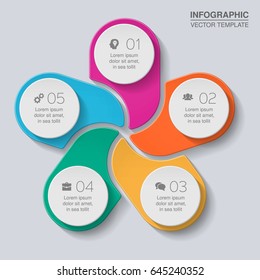 Vector infographic template for diagram, graph, presentation, chart, business concept with 5 options.