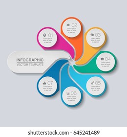 Vector infographic template for diagram, graph, presentation, chart, business concept with 7 options.