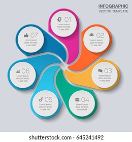Vector infographic template for diagram, graph, presentation, chart, business concept with 7 options.
