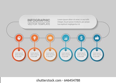 Vector infographic template for diagram, graph, presentation, chart, business concept with 6 options.