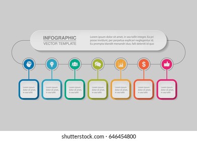 Vector infographic template for diagram, graph, presentation, chart, business concept with 7 options.