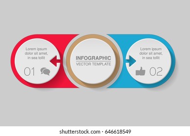 Vector infographic template for diagram, graph, presentation, chart, business concept with 3 options.
