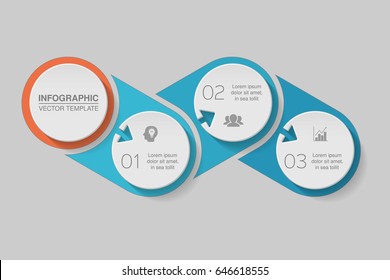Plantilla de infografía vectorial para diagrama, gráfico, presentación, gráfico, concepto de negocio con 3 opciones.