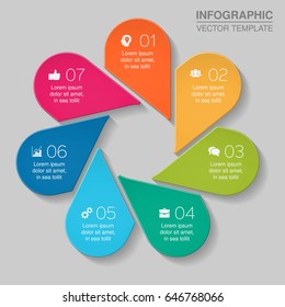 Vector infographic template for diagram, graph, presentation, chart, business concept with 7 options.