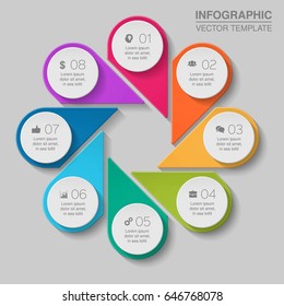 Vector infographic template for diagram, graph, presentation, chart, business concept with 8 options.