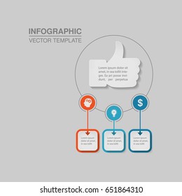 Vector infographic template for diagram, graph, presentation, chart, business concept with 3 options.