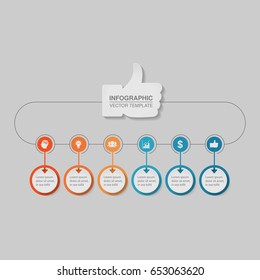 Vector infographic template for diagram, graph, presentation, chart, business concept with 6 options.