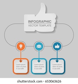 Vector infographic template for diagram, graph, presentation, chart, business concept with 3 options.