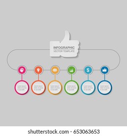 Vector infographic template for diagram, graph, presentation, chart, business concept with 6 options.