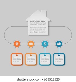 Vector infographic template for diagram, graph, presentation, chart, business concept with 4 options.