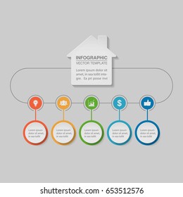 Vector infographic template for diagram, graph, presentation, chart, business concept with 5 options.