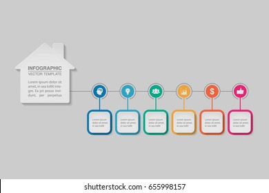 Vector infographic template for diagram, graph, presentation, chart, business concept with 6 options.