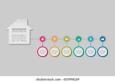 Vector infographic template for diagram, graph, presentation, chart, business concept with 6 options.