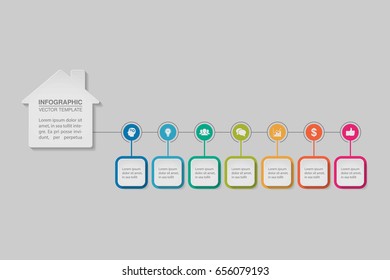 Vector infographic template for diagram, graph, presentation, chart, business concept with 7 options.