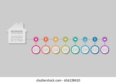 Vector infographic template for diagram, graph, presentation, chart, business concept with 8 options.