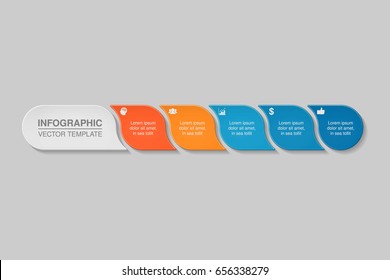 Vector infographic template for diagram, graph, presentation, chart, business concept with 5 options.