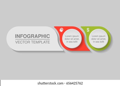 Vector infographic template for diagram, graph, presentation, chart, business concept with 2 options.