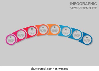 Vector infographic template for diagram, graph, presentation, chart, business concept with 8 options.