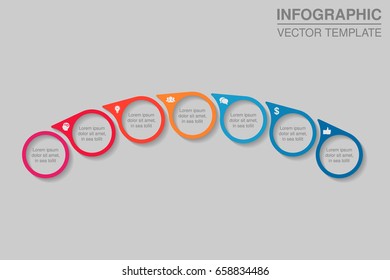 Vector infographic template for diagram, graph, presentation, chart, business concept with 7 options.