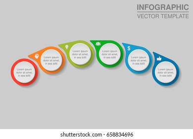 Vector infographic template for diagram, graph, presentation, chart, business concept with 6 options.