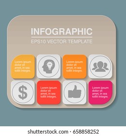 Vector infographic template for diagram, graph, presentation, chart, business concept with 8 options.