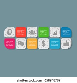 Vector infographic template for diagram, graph, presentation, chart, business concept with 12 options.