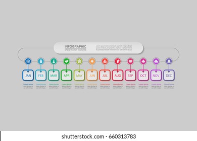 Vector infographic template for diagram, graph, presentation, chart, business concept with 12 options.