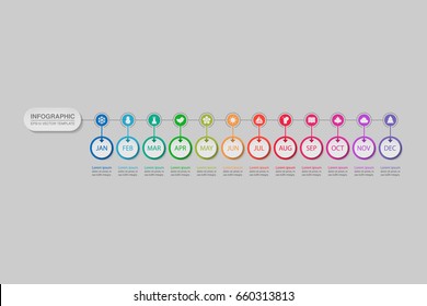 Vector infographic template for diagram, graph, presentation, chart, business concept with 12 options.