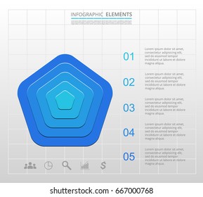 Vector infographic. Template for diagram, graph, presentation and chart. Business concept with 5 options, parts, steps or processes.