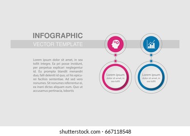 Vector infographic template for diagram, graph, presentation, chart, business concept with 2 options.