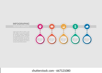 Vector infographic template for diagram, graph, presentation, chart, business concept with 5 options.