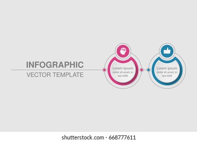 Vector infographic template for diagram, graph, presentation, chart, business concept with 2 options.