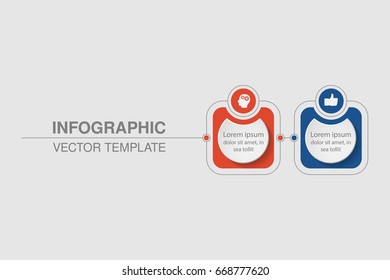 Vector infographic template for diagram, graph, presentation, chart, business concept with 2 options.