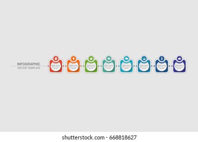 Vector infographic template for diagram, graph, presentation, chart, business concept with 8 options.