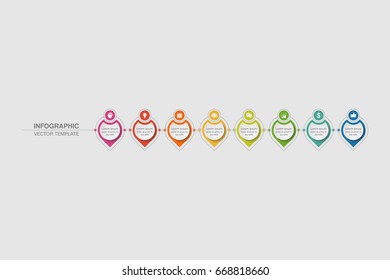 Vector infographic template for diagram, graph, presentation, chart, business concept with 8 options.