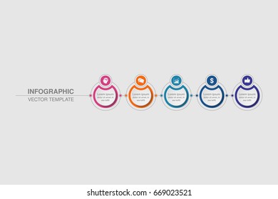 Vector infographic template for diagram, graph, presentation, chart, business concept with 5 options.