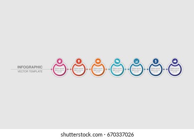 Vector infographic template for diagram, graph, presentation, chart, business concept with 7 options.